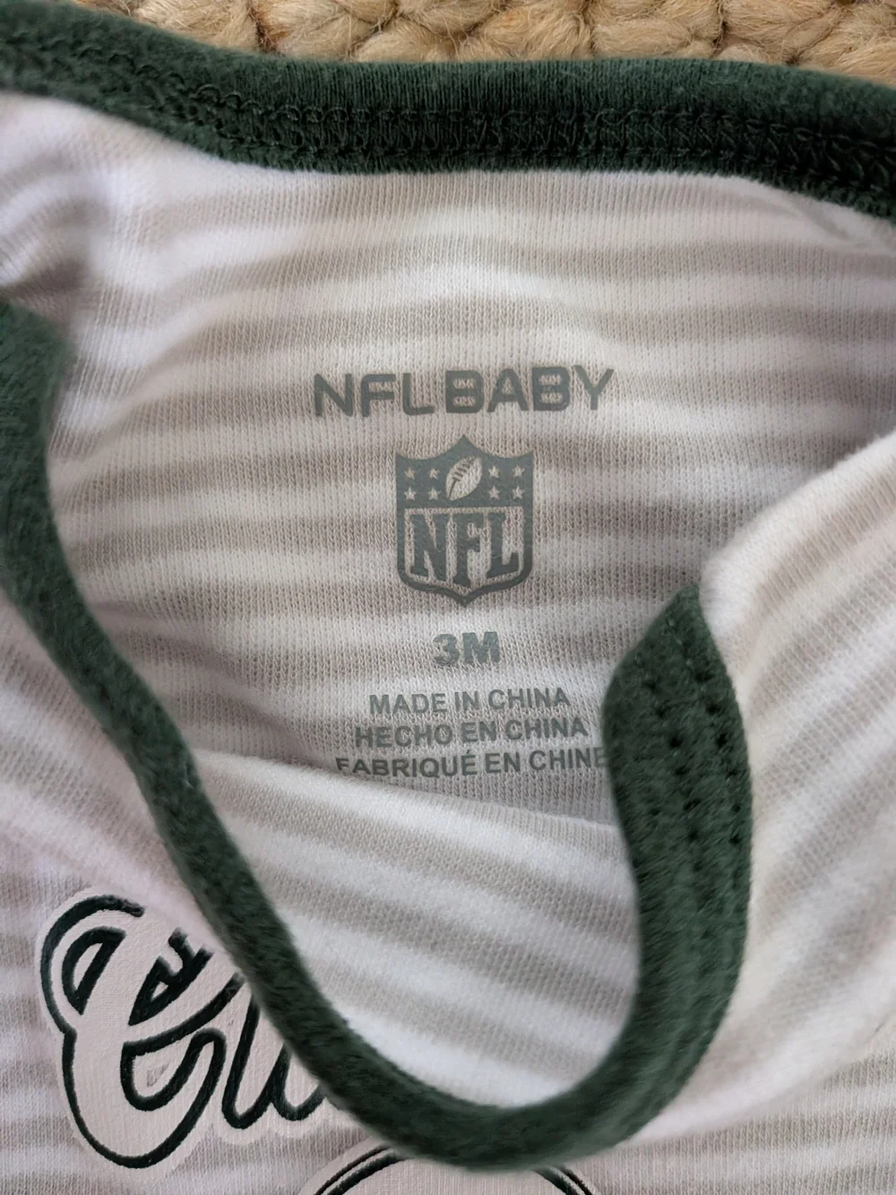 NFL NY Jets Baby Bodysuit Set (2) in Green and White with Logo - 3m
